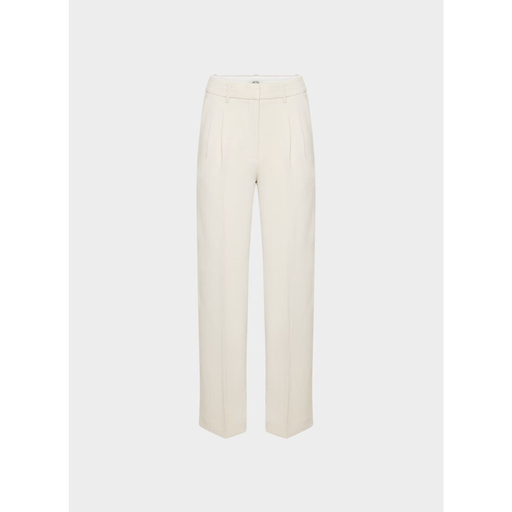 Aritzia Wilfred The Effortless Pant High Rise Pleated Wide Leg Trousers Cream 6